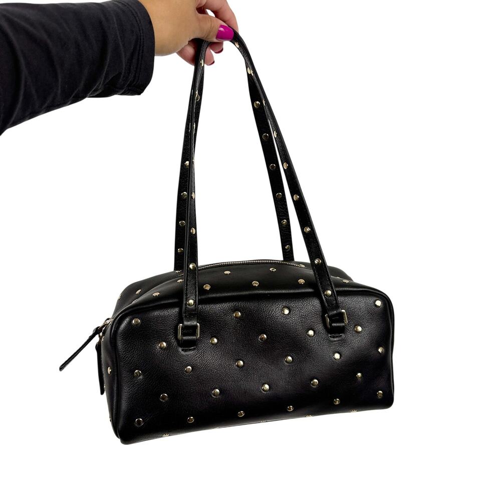 New J.Crew Delphine Shoulder Bag in Studded Leather Black